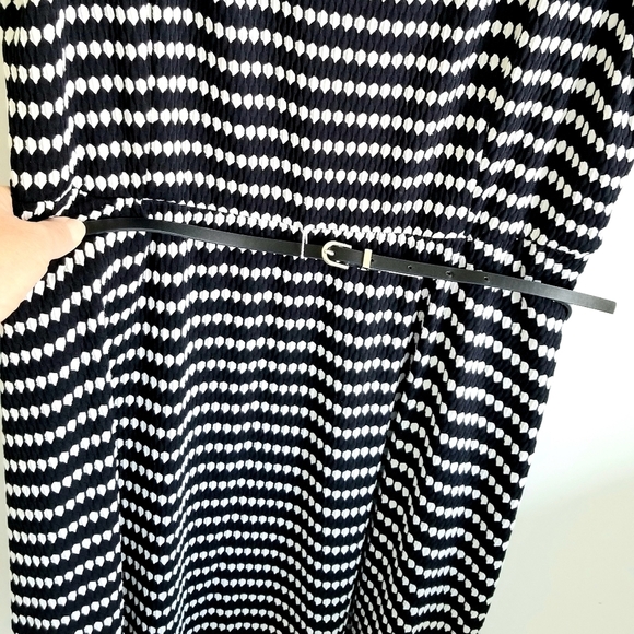 Perceptions navy white shirt waist dress - Picture 3 of 5